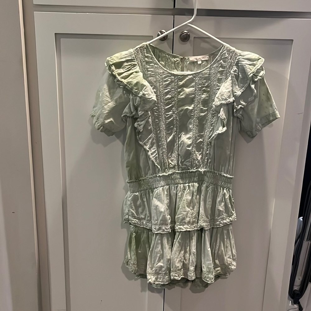 Love shack fancy light green summer dress